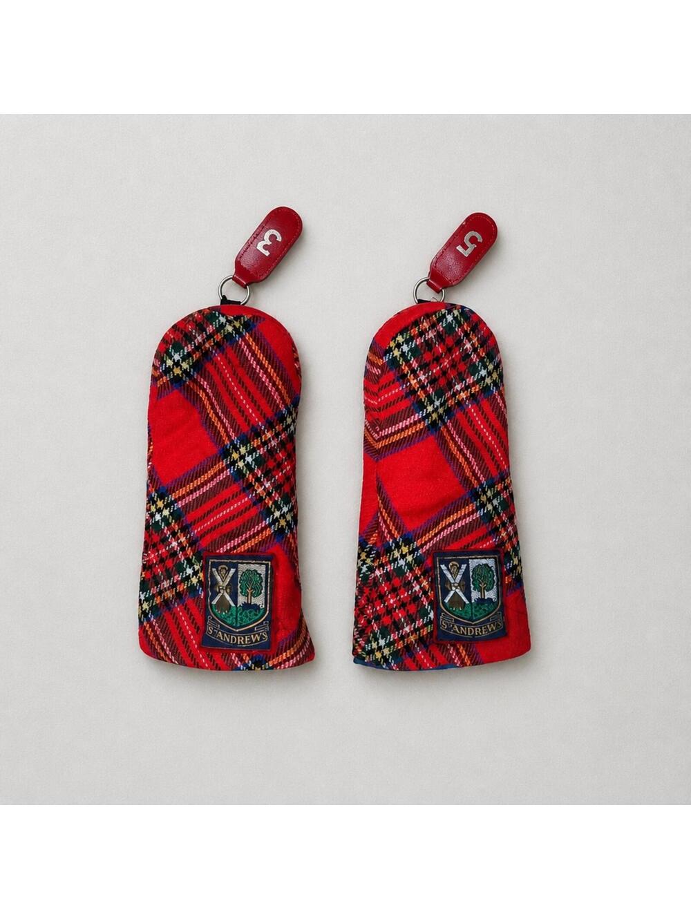 Vintage St. Andrews Links Old Course Tartan Golf Headcovers 3 & 5 Wood
